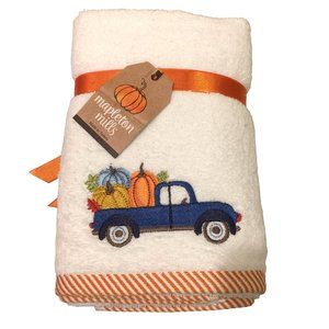 Mapleton Mills Fall Holiday Hand Towels Set of 2 Pickup Pumpkins